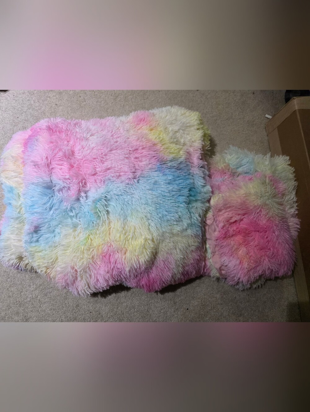 Tye Dye Furry Soft Queen Duvet Cover And Pillow Cases